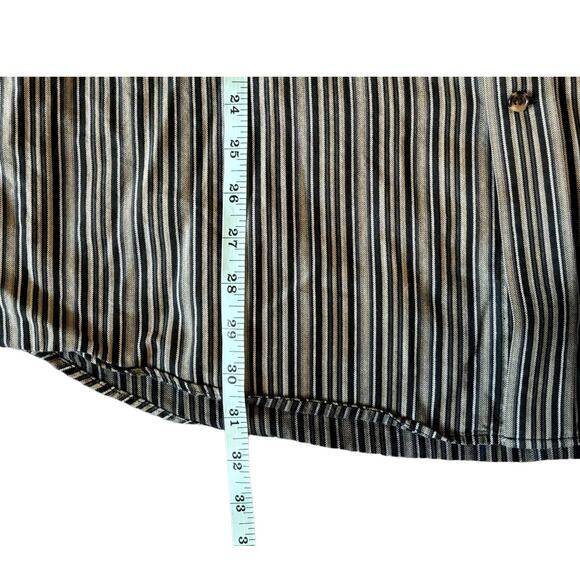 Cutter & Buck Black/Tan Striped Button-Down Mens Size XL - Picture 6 of 7
